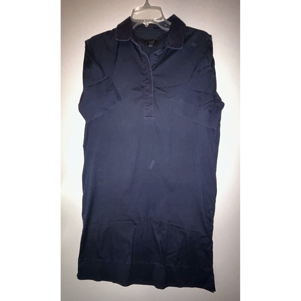 COS Womens Size S Blue Shirt Dress Short Sleeve Cotton